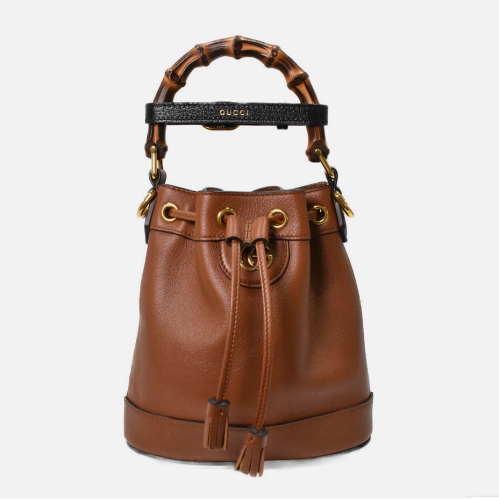 Gucci Brown Leather Bucket Bag